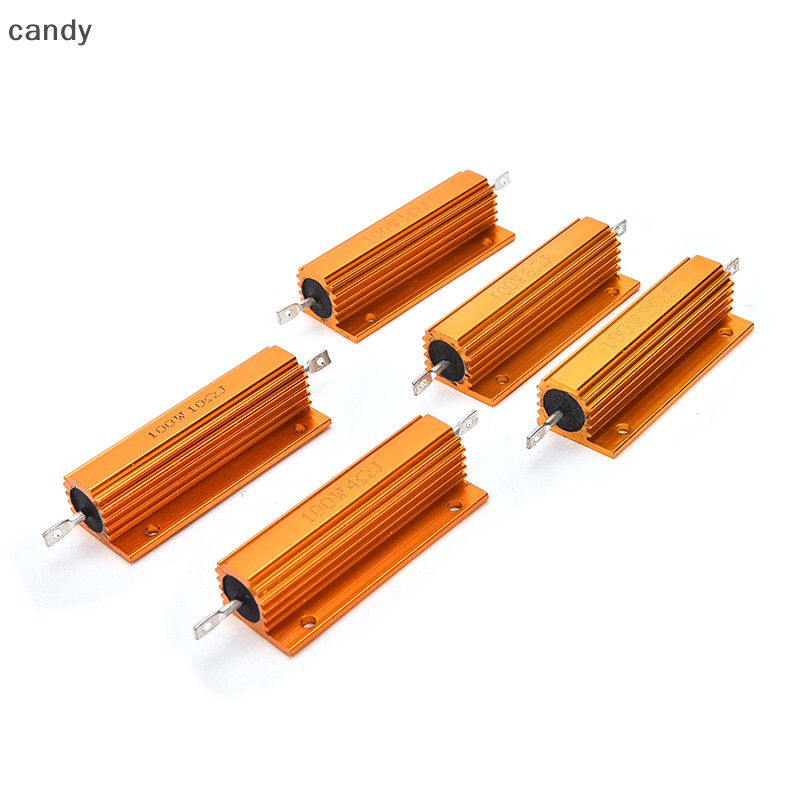 เอ็นดี้ 1/2/4/8/10 Ohm 100W Watt Shell Power Aluminium Housed Case ตัวต้านทาน Wirewound ใหม่ N