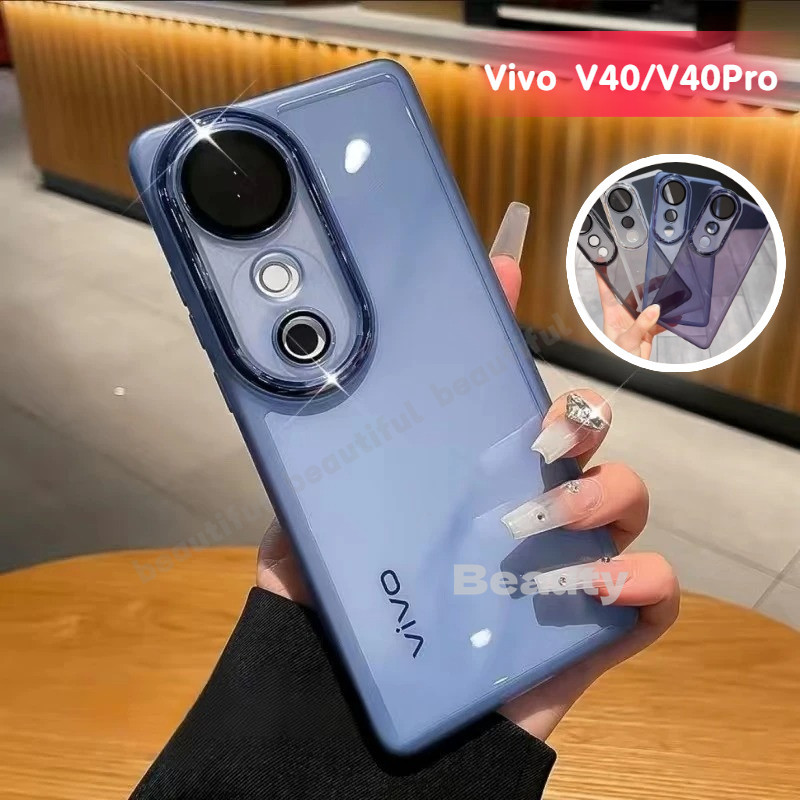 Vivo V40 2024 สําหรับ Vivo V40 Pro V30E V29 V40Pro V 40 VivoV40 5G เคสโทรศัพท์โปร่งใสอะคริลิคกันชนซิลิโคนนุ่มกรณี Anti Drop เลนส์กล้องป้องกันปกหลัง Vivov40Pro