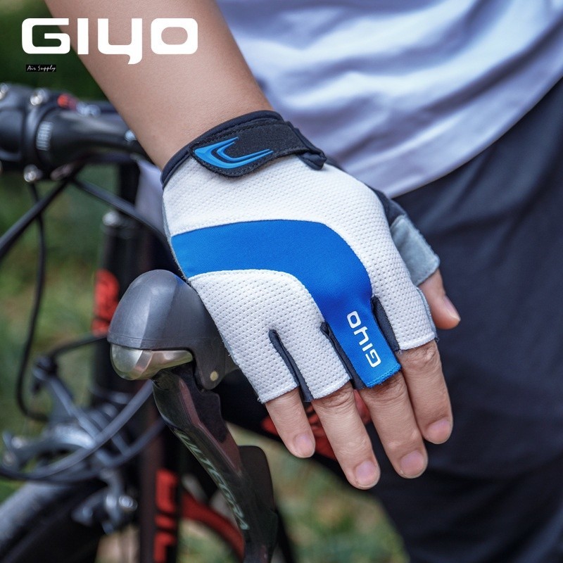Giyo Simple Half Finger ถุงมือจักรยานซิลิโคนเหลวกันกระแทก Lycra Breathable ถุงมือจักรยานสําหรับ Unisex Road MTB ขี่จักรยานการฝึกอบรม