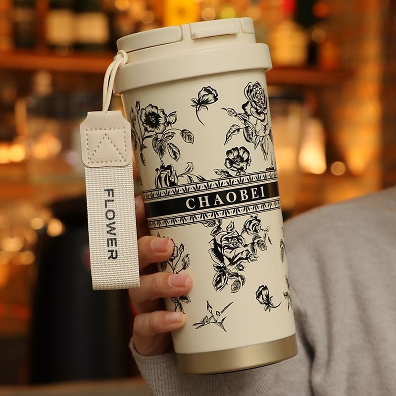 ลิลลี่แห่งหุบเขา2024ใหม่ถ้วยกาแฟเก็บความเย็นเซรามิกซับกระติกน้ำร้อนหญิงมูลค่าสูงความจุขนาดใหญ่หลอดน้ำถ้วย cvxd