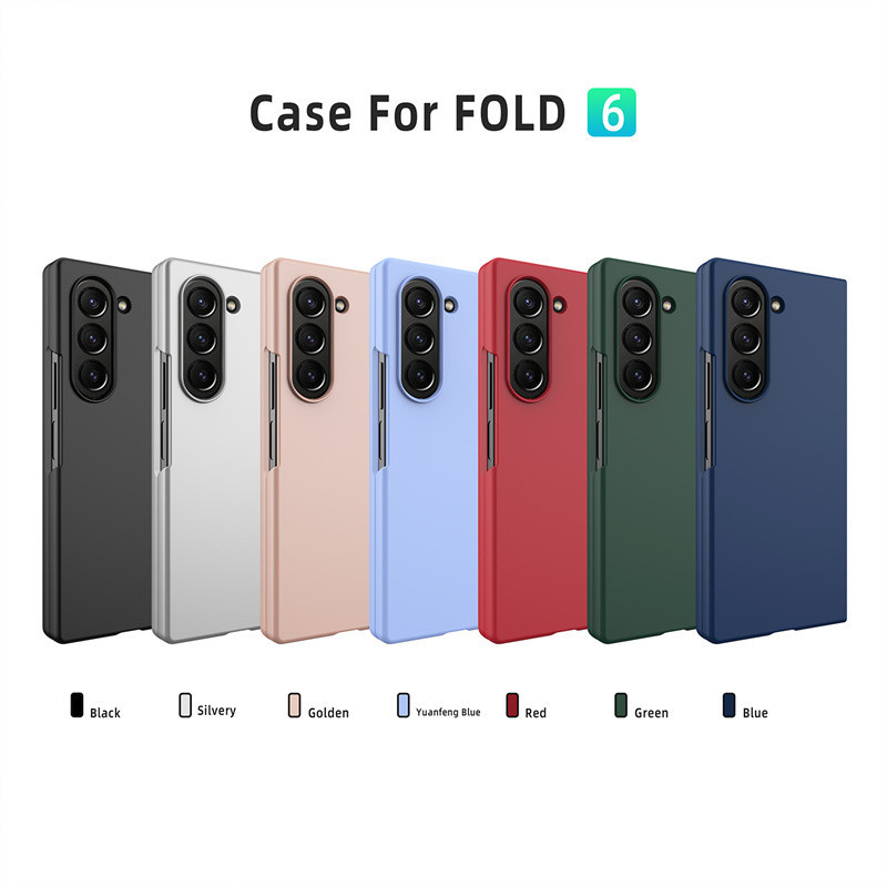 Slim Skin Feel Oil Spray Folding Case Samsung Galaxy Z Fold 6 Z Fold 5 Z Fold 4 Ultra Thin Casing Solid Color กันกระแทกฝาหลัง Fold6 Fold5