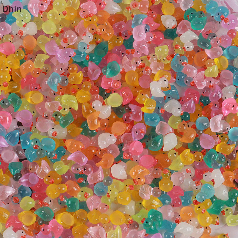 [Dhin] 50 ชิ้นเรซิ่นเป็ด Miniature ตุ๊กตาเครื่องประดับขนาดเล็กน่ารักเป็ดส่องสว่างสวนภูมิทัศน์พืชหัตถกรรมตกแต่ง COD