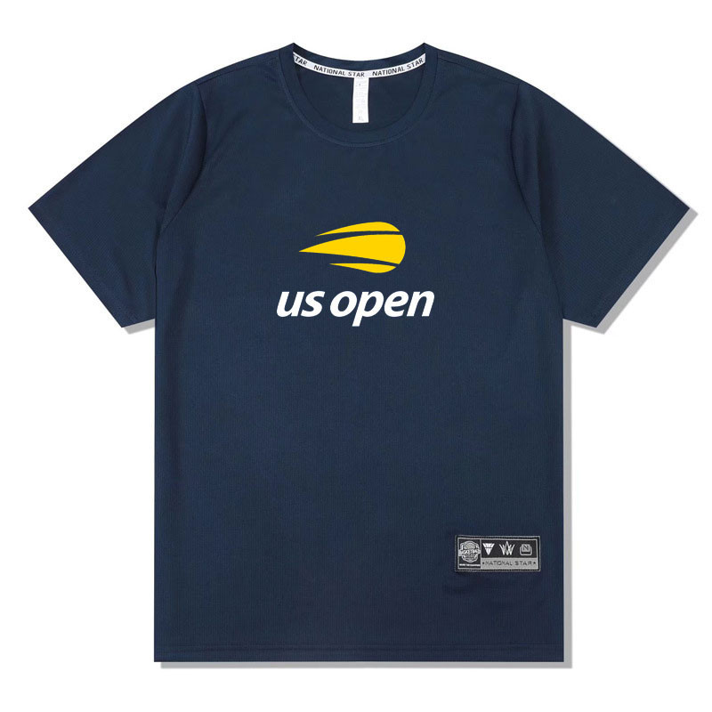ผ้าฝ้าย 100% เสื้อเทนนิส US เปิด Four Grand Slam Top เสื้อยืดแขนสั้นระบายอากาศ, เสื้อฝึกซ้อม