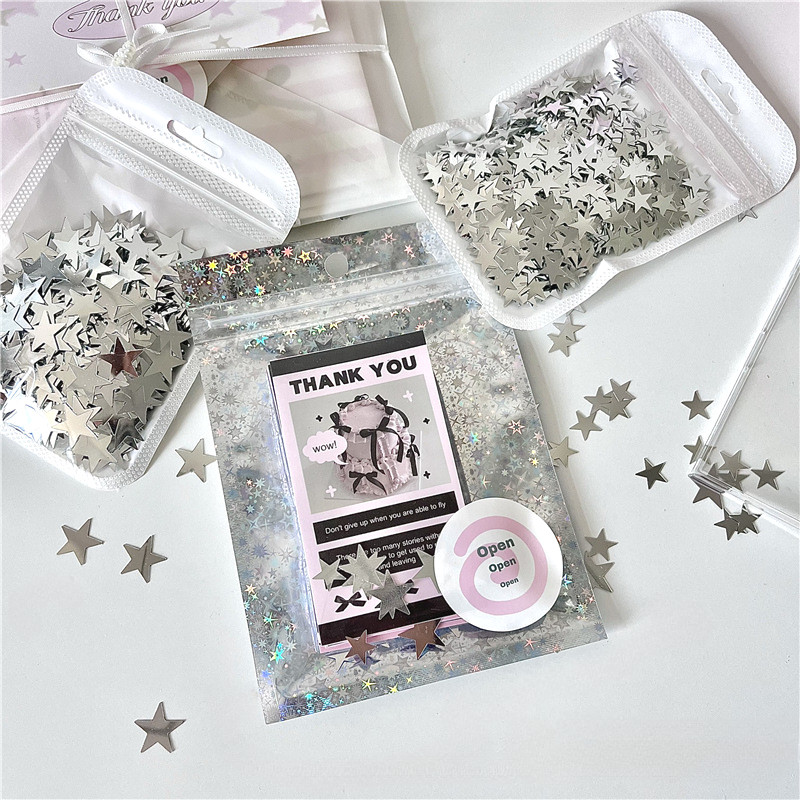 Ins Silver Star Sparkle ของขวัญบรรจุภัณฑ์อุปกรณ์ตกแต่ง DIY วัสดุบรรจุ - รูปที่ 2