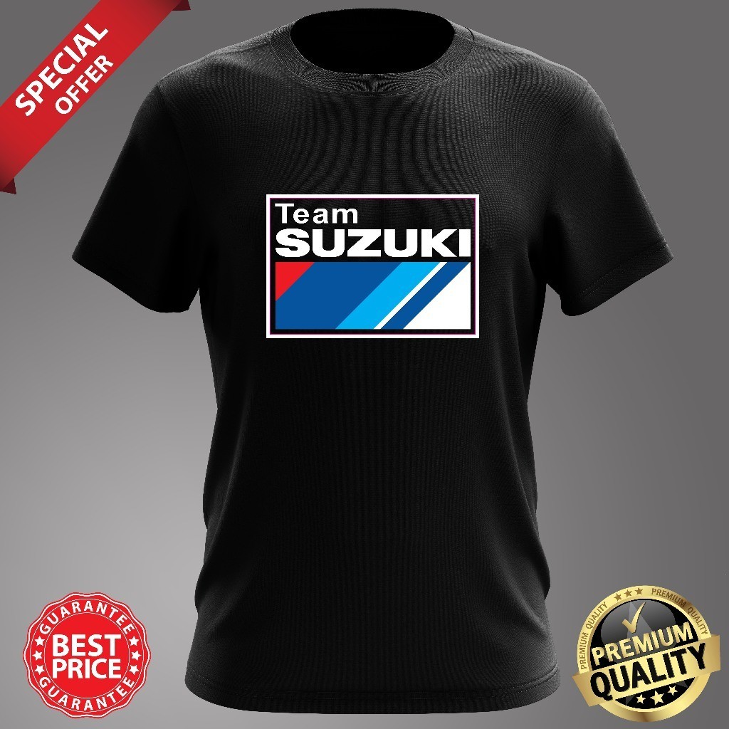 Baju Motor Team เสื้อยืดผ้าฝ้ายคอกลม Suzuki