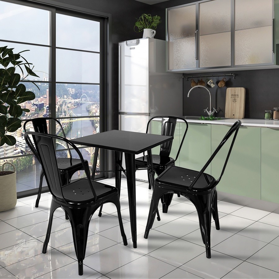 good.garden29 DELICATO เก้าอี้เหล็ก รุ่น EKON
 ขนาด 44×46×85ซม. สีดำ ยอดขายอันดับ1