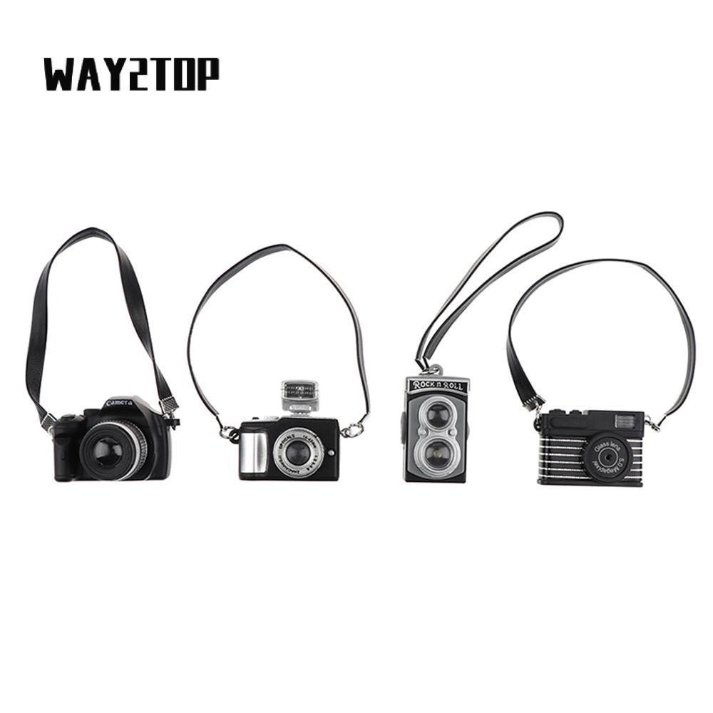 WAY2TOP ตุ๊กตาจิ๋วกล้องแฟชั่นมินิ SLR ของเล่นเด็กชัตเตอร์และแฟลช