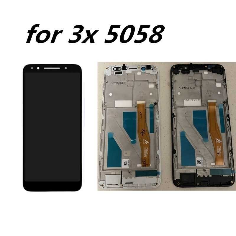 5.7inch For alcatel 3x 5058i 5058y 5058 LCD Assembly Display + Touch Screen frame Panel Replacemen