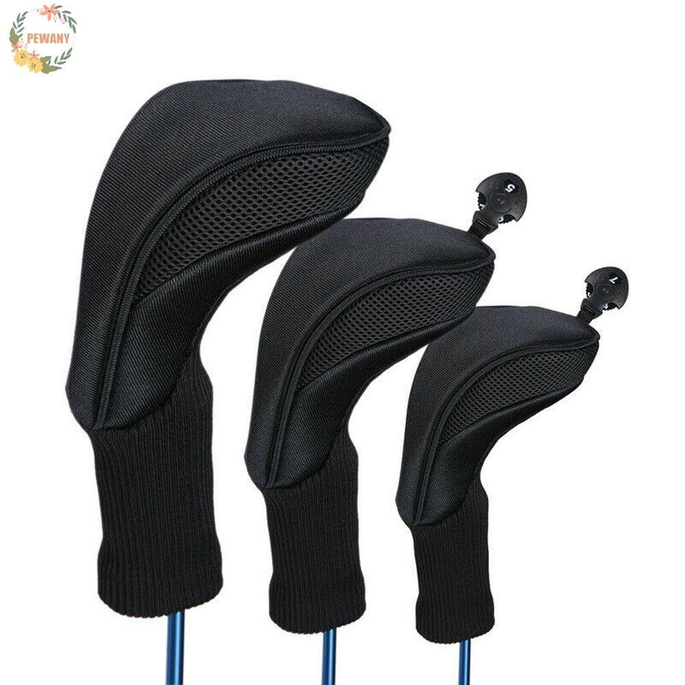 PEWANY All Fairway And Driver Golf Head Covers 1680D ถุงครอบไม้กอล์ฟ ป้องกัน ไดรเวอร์ 1 3 5 แฟร์เวย์ ตาข่ายเปลี่ยนได้ / หลากสี 3 ชิ้น