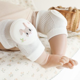 สนับเข่าเด็กฤดูร้อนบางเด็กการ์ตูนคลานเข่าสีขาว