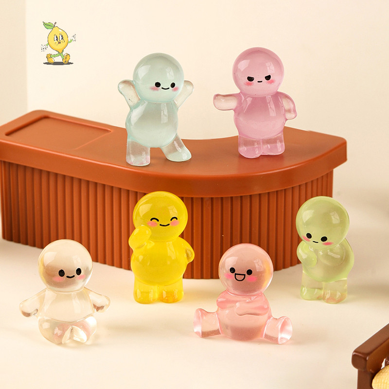 [mozh] การ์ตูนจําลอง Luminous Miniature Figurine เครื่องประดับน่ารักเดสก์ท็อป DIY ตกแต่งบ้านเด็กอุปกรณ์เสริมของขวัญ [TH]