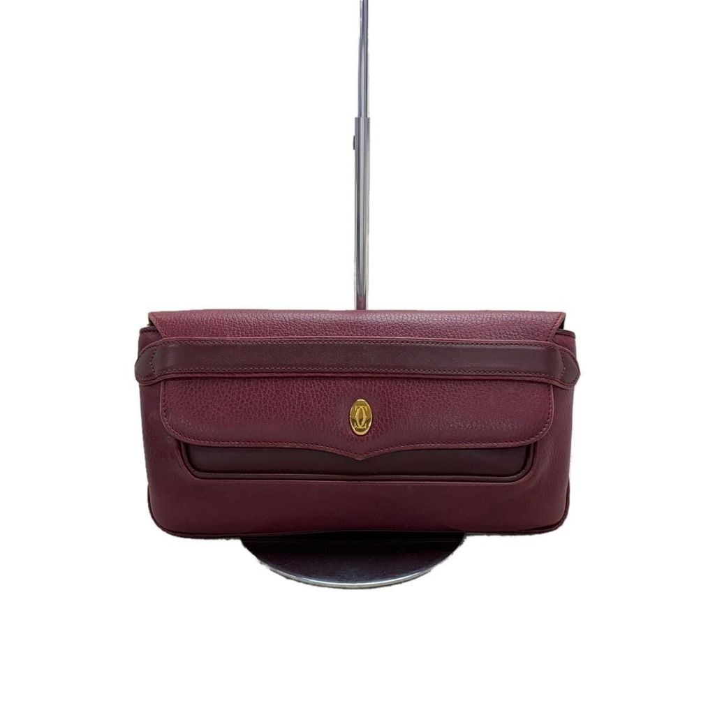 Cartier Clutch Bag Bordeaux Leather Direct from Japan Secondhand 2320143764859