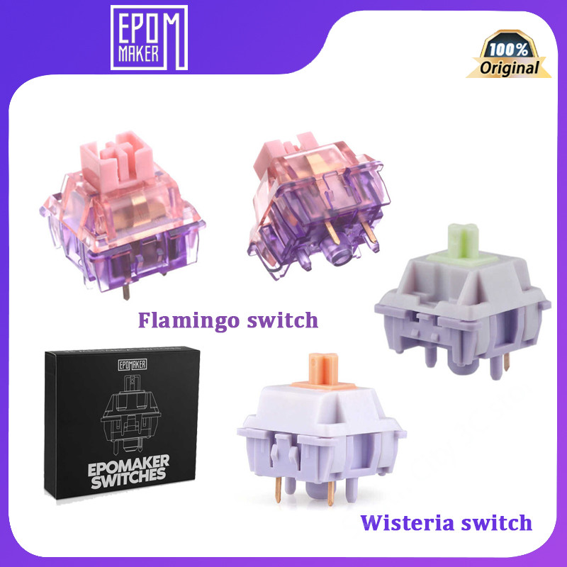 Epomaker Flamingo switch 35 PCS linear โรงงานหล่อลื่นสวิทช์ POM stem Double spring PC ที่อยู่อาศัย |