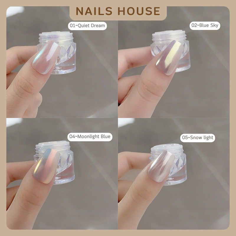 ผงขัดเล็บ ผงมุก ออโรร่า Glaze Aurora Mirror ผงขัดออโรร่า ผงมุกขัดเล็บ ผงกระจก