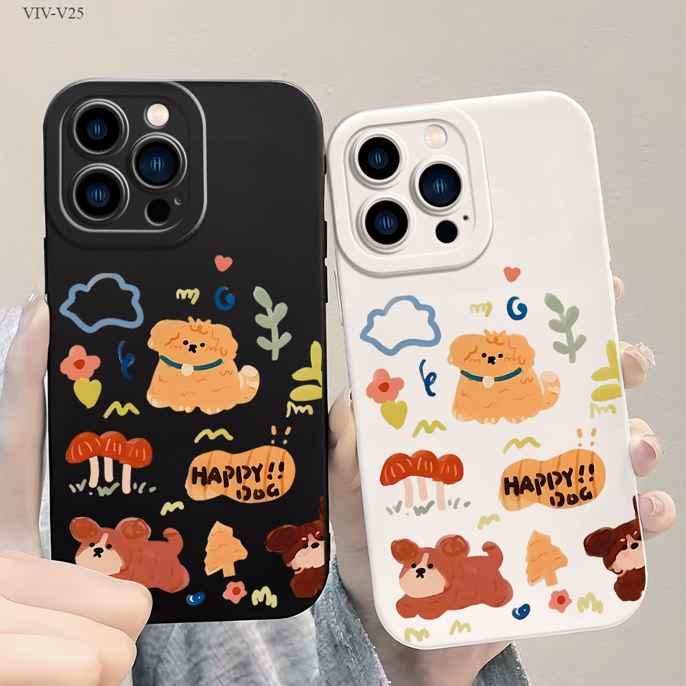 VIVO V25 V25E V23 V23E V20 T1X Pro 5G เคสวีโว่ สำหรับ Happy Dog เคส เคสโทรศัพท์