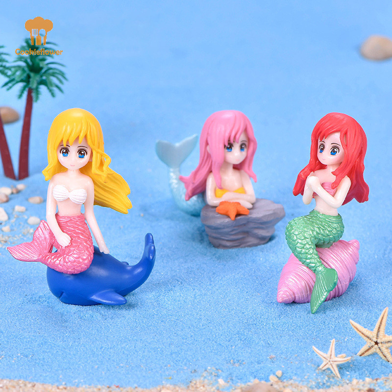 Ckfr ตุ๊กตานางเงือกสวยสําหรับ Aquarium Kawaii ประดิษฐ์เครื่องประดับนางเงือกปลาหัตถกรรมโต๊ะ Aquarium ตกแต่งใหม่