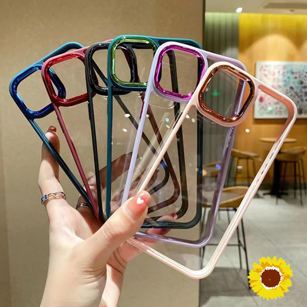 เคสโทรศัพท์มือถือ อะคริลิคชุบไฟฟ้าIPhoneXR 15 11 12 13 14Pro Max 15 6 7 8Plus XS Max XS15 11PRO SE2020 2022 ป้องกันการตก