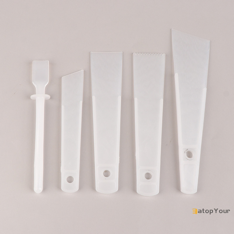 Eatopyour] 5 ชิ้นหนัง Scraper Gumming Board DIY เครื่องมือหนังทําด้วยมือ PP ปฏิบัติ Gluing อุปกรณ์เสริมหนังใหม่