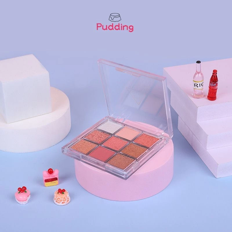 🥥Pudding🥥 อายแชโดว์พาเลท เก้าสี เนื้อแมท ประกายชิมเมอร์ สีสวย ติดทน กันน้ำ แบบพกพา thumbnail 9