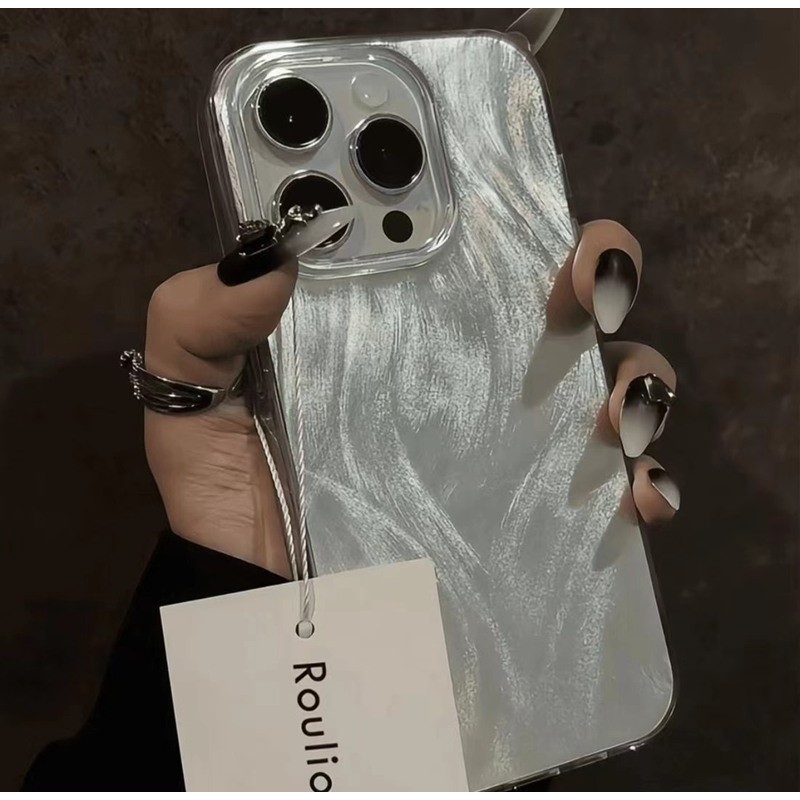 Silvery camlet Feather TPU เคสโทรศัพท์สําหรับ iP iPhone XR XS Max 11 12 13 14 15 Pro Max 11 12prm 13prm 14prm 15prm 14pl 15pl Big Hole Candy กรณี