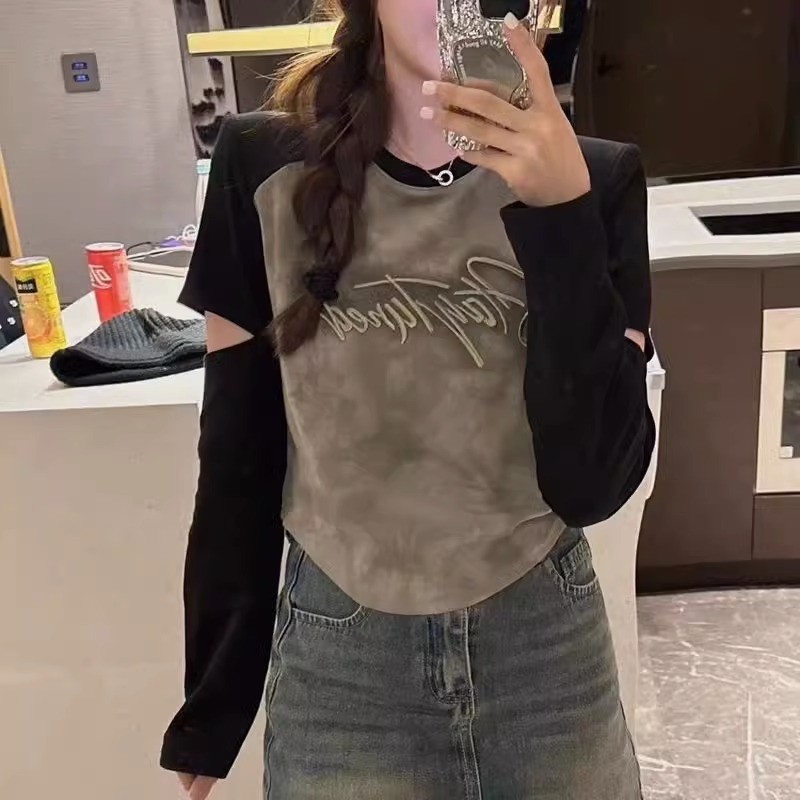 ผ้าฝ้ายแท้40ชิ้นซี่โครง92คอตตอน8สแปนเด็กซ์สไตล์ดั้งเดิมเสื้อยืด Raglan เสื้อผู้หญิงโอ้ฉันมิงค์ tbw7