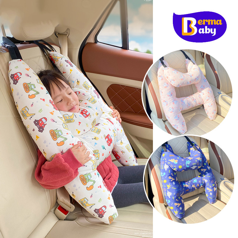 Berma Baby หมอนหนุนเด็กปลอดภัย ปลอกหุ้มเข็มขัดนิรภัย หมอนรองคอ ป้องกันคอ สําหรับเด็ก หมอนรองคอ รูปตัว U ลายการ์ตูน