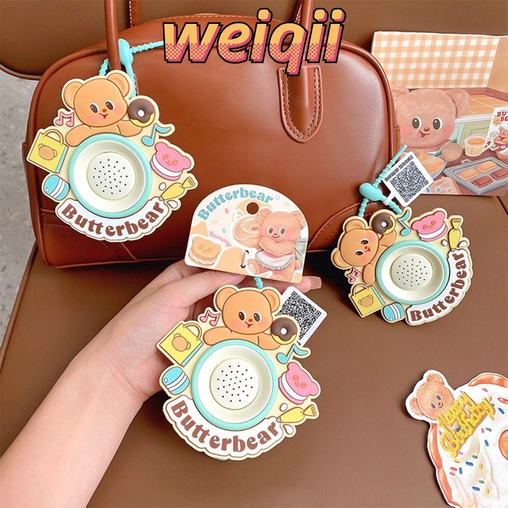 weiqii พวงกุญแจกระดิ่ง เครื่องประดับแขวน ของขวัญ พวงกุญแจหมีเนย ของเล่น ชาร์มกระเป๋า PVC