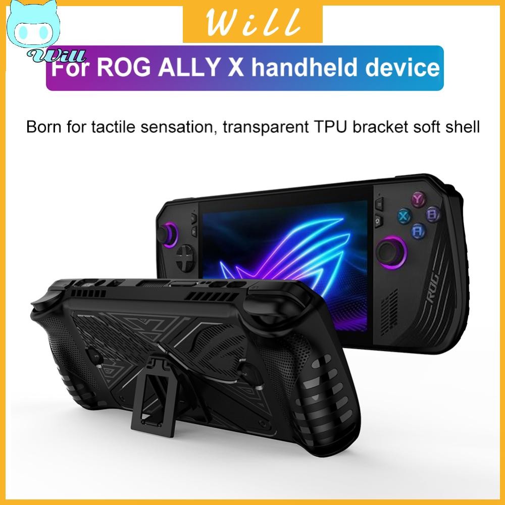สําหรับ ASUS ROG ALLY X เกมคอนโซล TPU Soft เคสป้องกันพร้อมขายึด