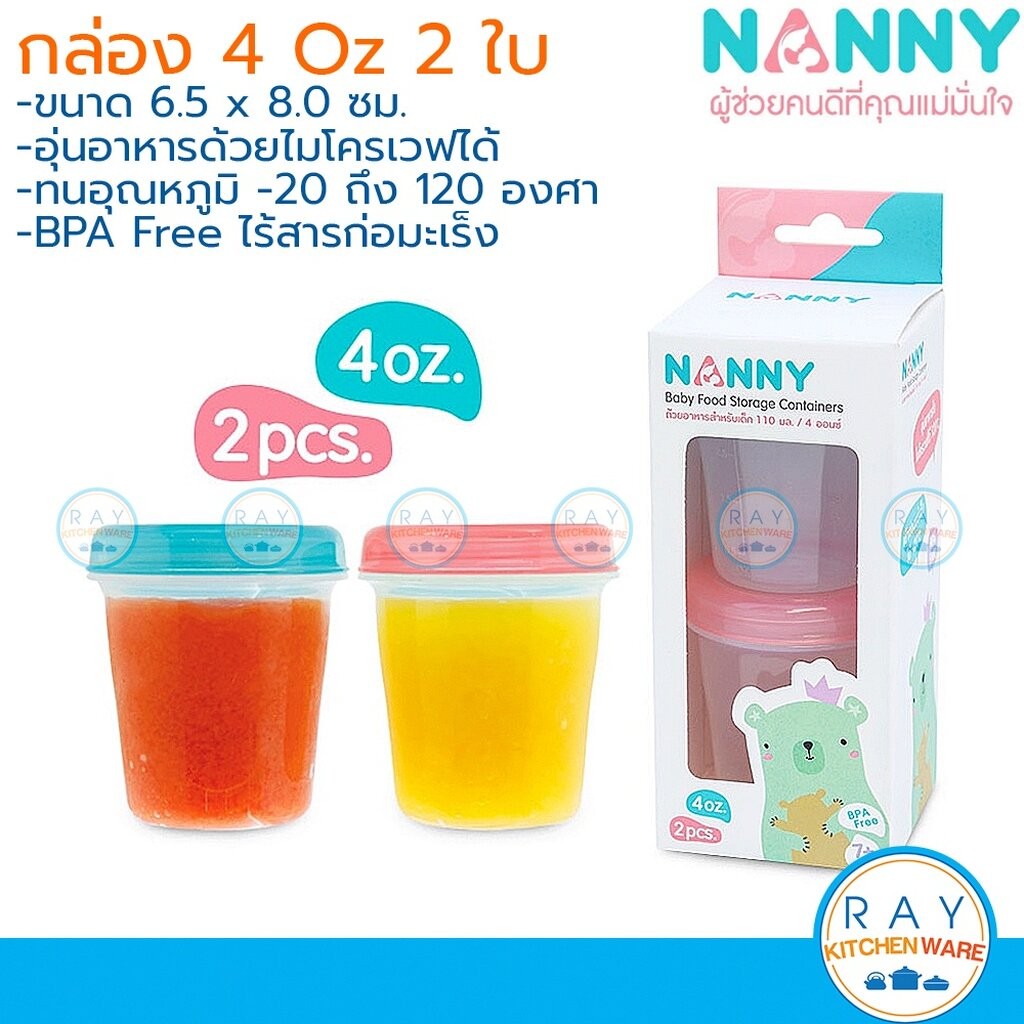 Nanny กล่องเก็บอาหารเสริม 1 ออนซ์ (8ใบ) พร้อมถาด N281 แนนนี่ กล่องเก็บอาหารเด็กอ่อน กระปุกอาหารไมโครเวฟ ชุดเก็บอาหารเด็ก