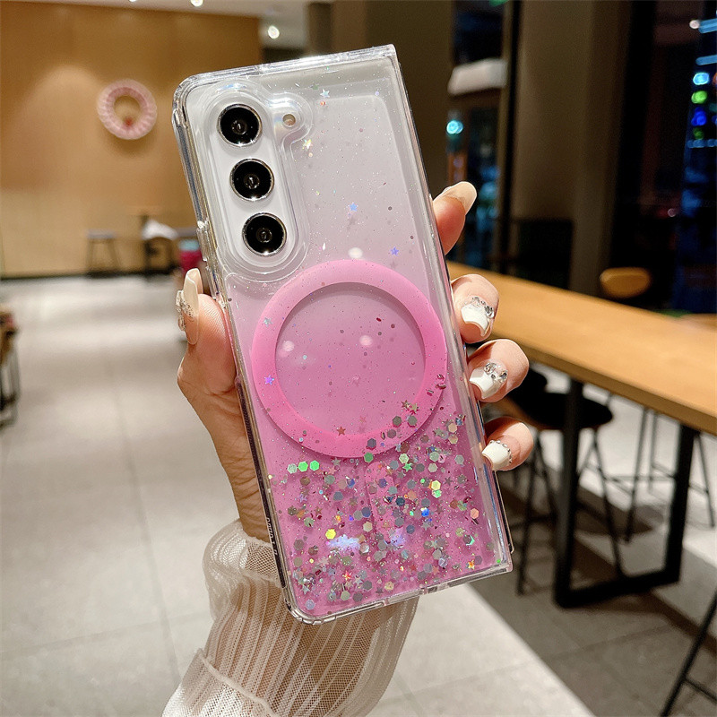 แฟชั่น Glitter Bling Gradient Magnetic Clear Case Samsung รูปที่ 5