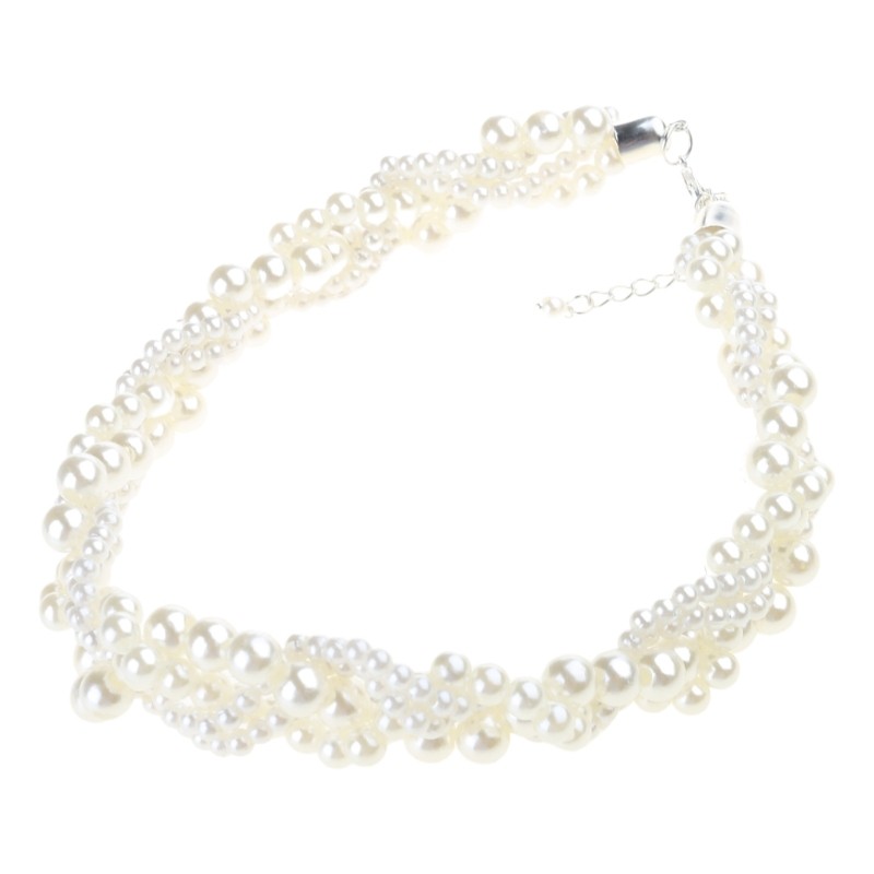 VEIN สร้อยคอมุกน้ําจืดธรรมชาติหลายลูกปัดสร้อยคอChoker Collarbone