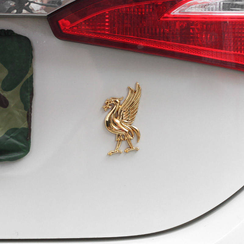 Car Metal Car Logo Red Army Liverpool Phoenix Bird Personality Creative 3D Stereo Car Stickers Scratch Decorative Sticker Side Seam Label New exterior decoration label