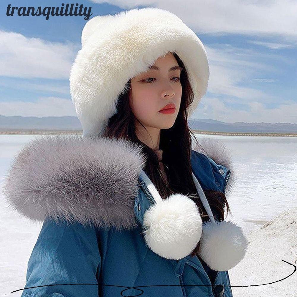 หมวกกันหนาว TRANSQUILLITY, หมวกผ้ากํามะหยี่อบอุ่นน่ารัก, หมวกบอมเบอร์ Kawaii หนากํามะหยี่สําหรับผู้หญิง