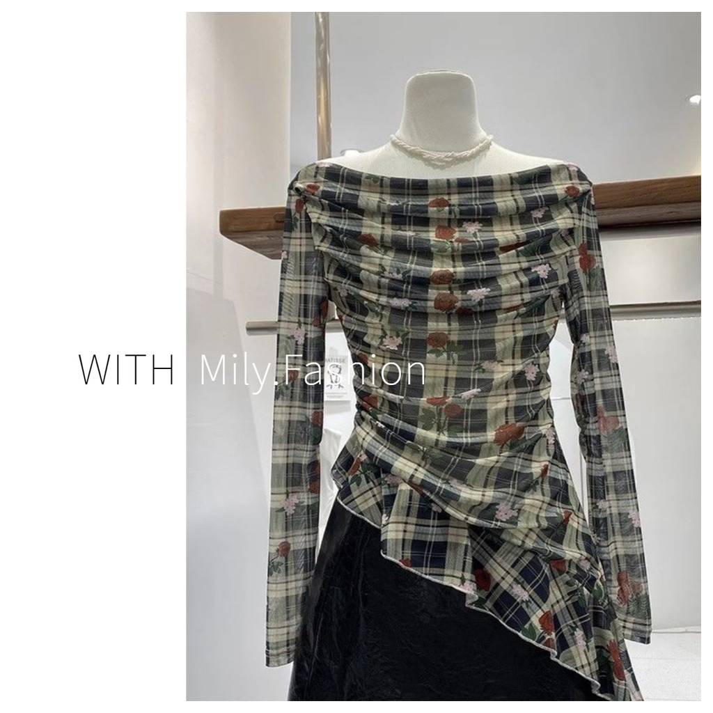 Milyfashion Blogger แนะนําเสื้อเชิ้ตดีไซน์ริบบิ้นตรวจสอบบรรยากาศสไตล์เกาหลีเสื้อผ้าผู้หญิง