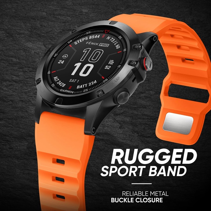 ซิลิโคน26มม. QuickFit สำหรับ Garmin Fenix 8 51มม. ENDURO 3 2 7X 6X 5X PLUS 3HR Tactix Delta D2 BRAVO Charlie นาฬิกาสร้อยข้อมือ