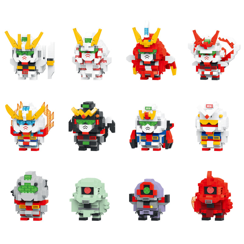 รุ่น Q The King of Fighters ฟรี Mecha Circus Mini อนุภาคขนาดเล็กประกอบอาคารบล็อกชุดตกแต่งของขวัญ