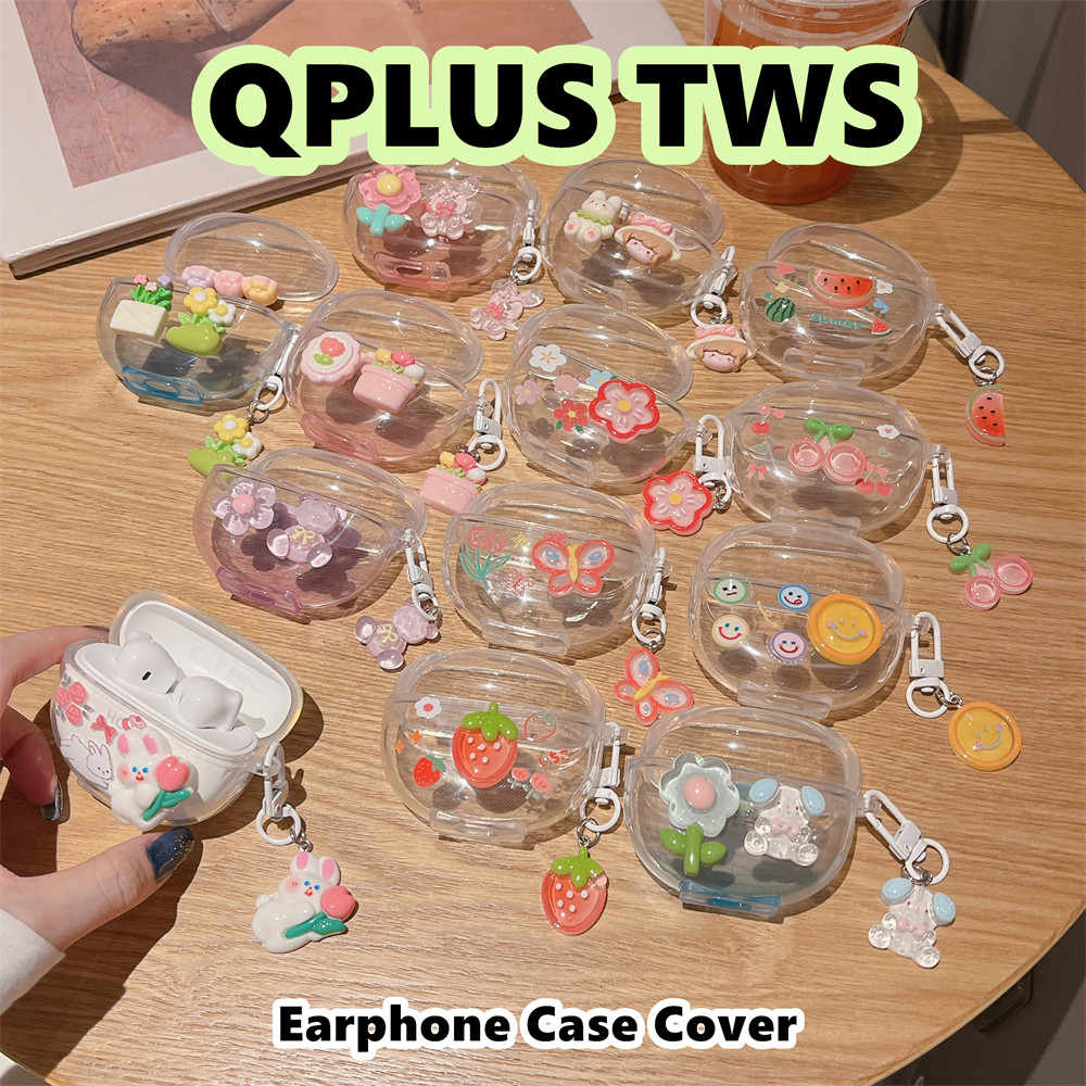 imamuraFor Qplus TWS Case Simple and fresh Cartoon Soft Silicone Headphone Case Casing Cover