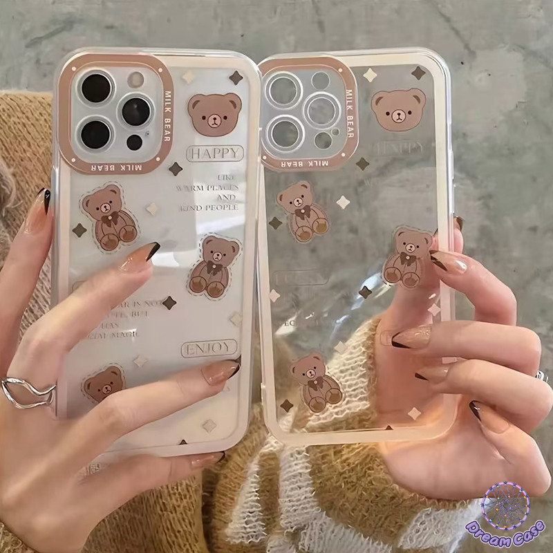 การ์ตูนหมีใสเคสโทรศัพท์อ่อนสำหรับ OPPO A38 A18 A78 A12 A5s A16 A57 A53 A15 A17 A58 A54 A7 A17K A77 Reno 5 5F 8T