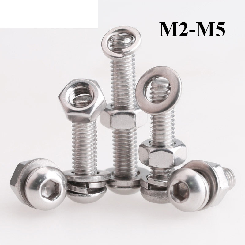 [JCZY] ชุดสกรูรวมซ็อกเก็ตหกเหลี่ยมหัวกลม A2-70 M2M3M4M5