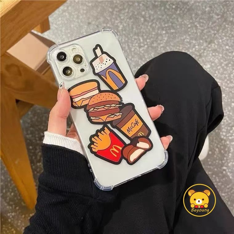 Mcdonalds Fries และ Burgers เคสโทรศัพท์สําหรับ OPPO Reno 12 Pro 12F 11F 11 10 9 8 7 Pro Pro + 8T 4G 