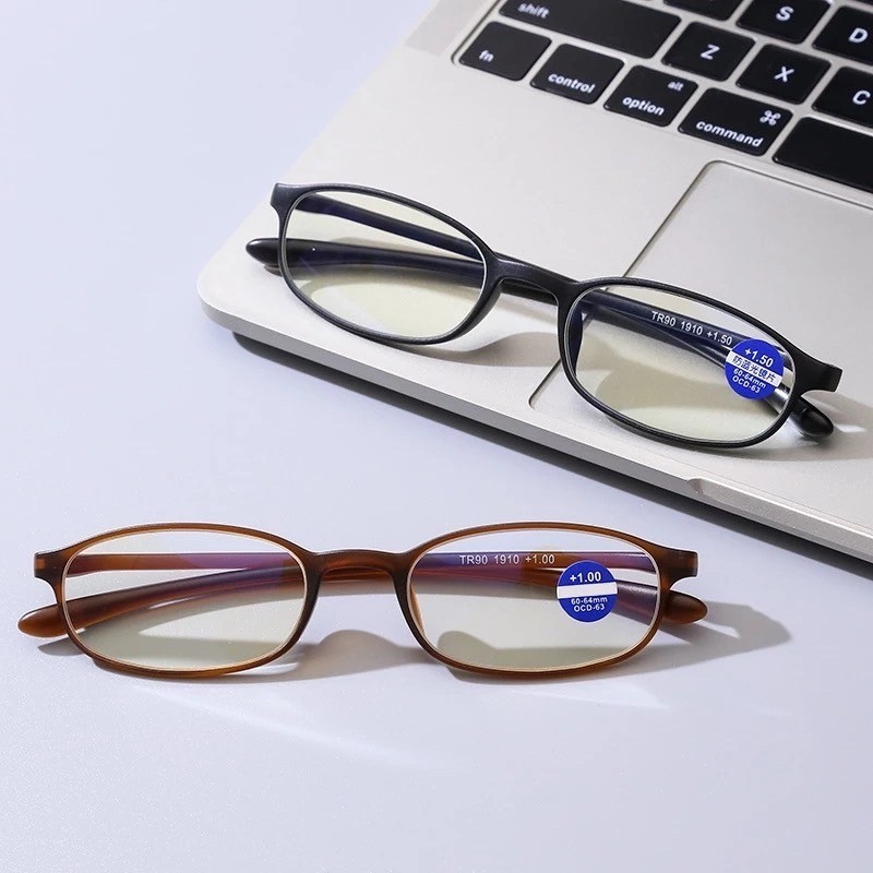 T1910แว่นสายตายาว เลนส์กรองแสงสีฟ้าจากหน้าจอคอมพิวเตอร์ +1.00/+4.00 ขาแว่นงอได้
