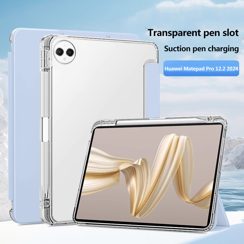 ฝาครอบสมาร์ทสําหรับ Huawei Matepad 12 X 12X 2024 12 นิ้ว Air 2024 12 SE 11 11.5 Air 11.5 11 PaperMatte Pro 12.2 11 10.8 T10S T10 SE 10.1 10.4 10.8 M6 10.8 ปากกาโปร่งใสกรณี
