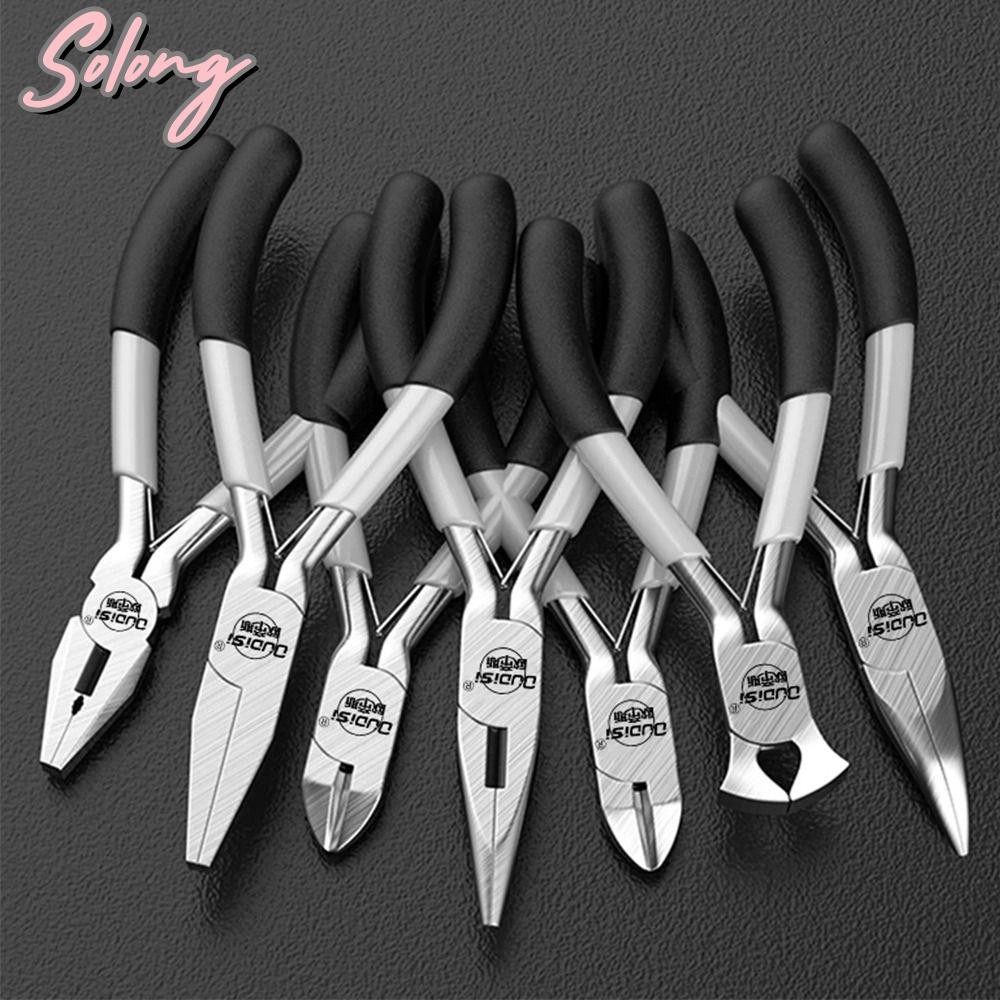 Solong 1 ชิ้นเครื่องประดับทํา Plier, คีมจมูกเข็ม Handcraft Beading ฉนวน Mini คีม, ทนทานรอบ Bent อเนกประสงค์ 5 นิ้วคีมตัดลวดสําหรับ DIY เครื่องประดับขนาดเล็ก