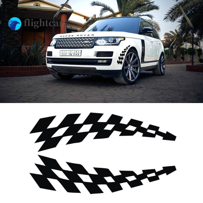 Janedream Racing สติ๊กเกอร์รถ Decals ล้อคิ้ว Checkered Flags Safety Reflector สติกเกอร์ไวนิลป้องกัน
