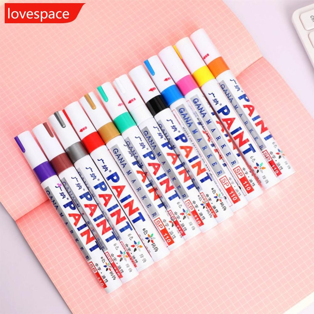 LOVESPACE Universal Car สียางสีขาว Marker Touch Up Paint Pen H1N9