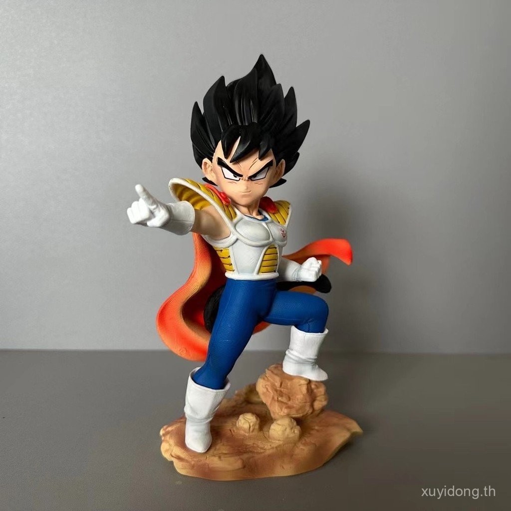 [New Product Special Offer]Dragon Ball SHK Vegeta Teenager Prince Cloak Battle Suit Hand-Made GKStatue Model Decoration Gift Doll