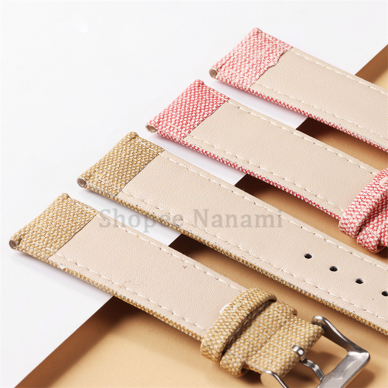 วินเทจยีนส์ไนลอนสายนาฬิกา10/12/14/16/18/20/22มิลลิเมตรผ้าใบนุ่มหนังนาฬิกาวงสายรัดข้อมือสากลผู้หญิงผู้ชายสร้อยข้อมือนาฬิกาอุปก - รูปที่ 4