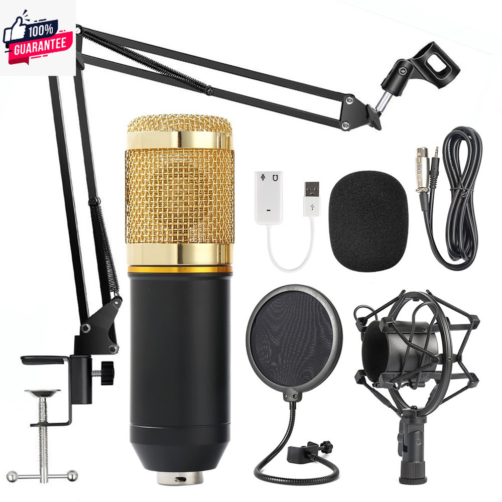 ไมค์ ไมค์อัดเสียงคอนเดนเซอร์ BM800 พร้อมชุดขาตั้ง Condenser Microphone ไมค์อัดเสียง ไมค์โครโฟน48V / 