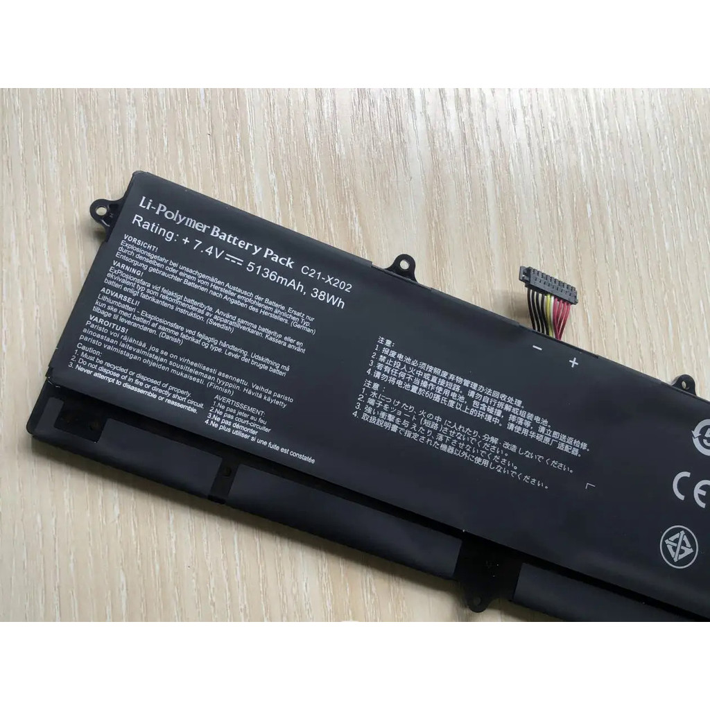 C21-X202 แบตเตอรี่แล็ปท็อป For ASUS VivoBook S200 S200E X201 X201E X202 X202E S200E-CT209H S200E-CT1