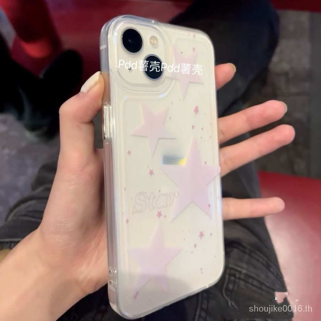 เคสมือถือลายดาวสีชมพูสำหรับแอปเปิ้ล14/13pro 12/11pro MAX แพคเกจทั้งหมด XR/XS ใส7/8Plus นุ่ม ng24
